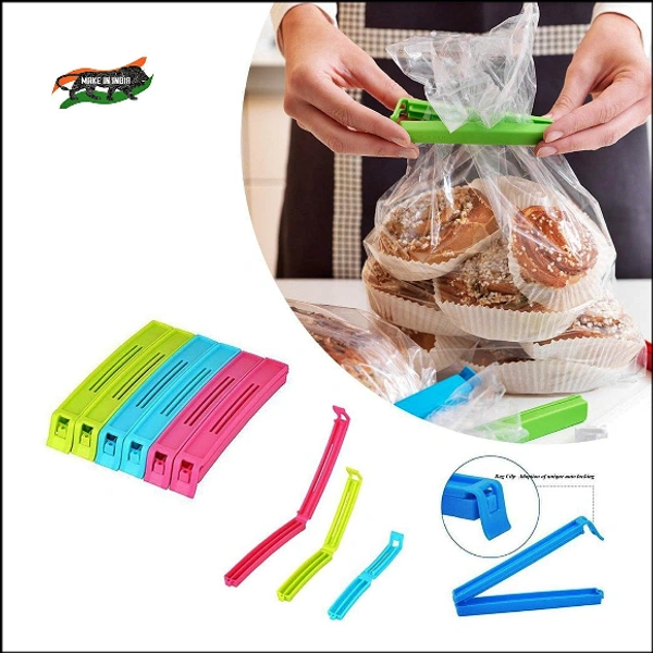 18Pc Plastic Food Snack Bag Pouch Clip Sealer for Keeping Food Fresh for Home Kitchen Camping Snack Seal Sealing Bag Clips (Multi Color) | Pouch Clip Sealer 18 Piece | Food Clips Sealer | 